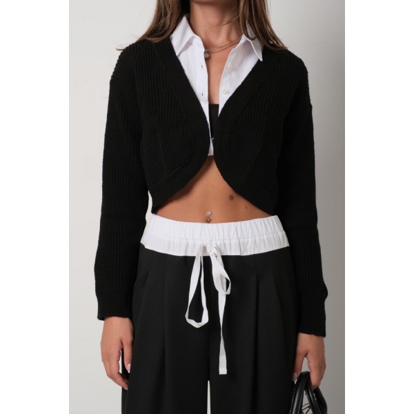 Biyeli Crop Triko Hırka