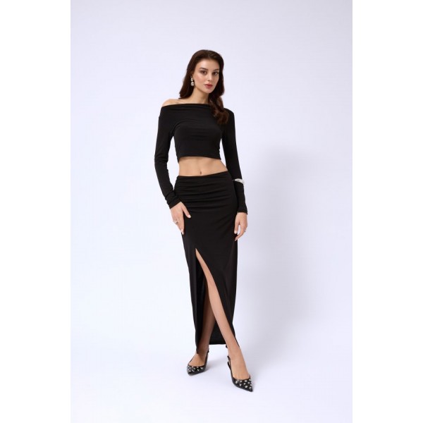 Yırtmaç Detay Maxi Etek