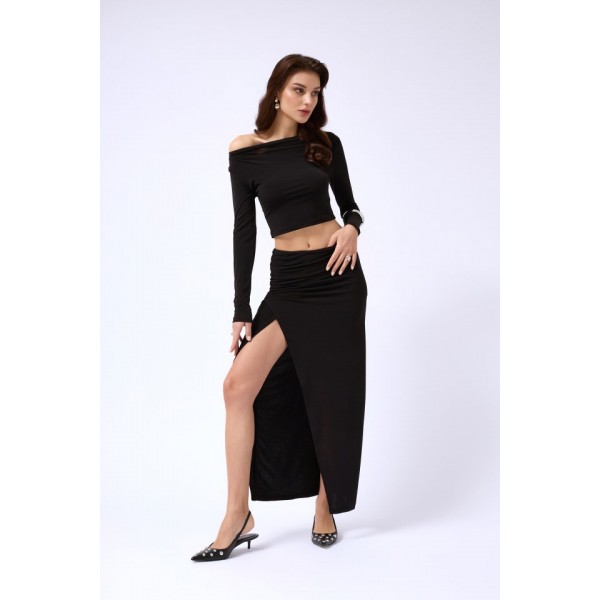 Yırtmaç Detay Maxi Etek