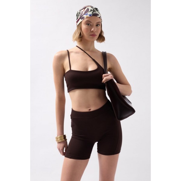 Cep Detay Biker Şort