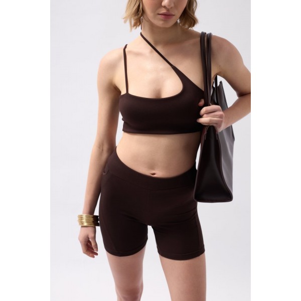 Cep Detay Biker Şort