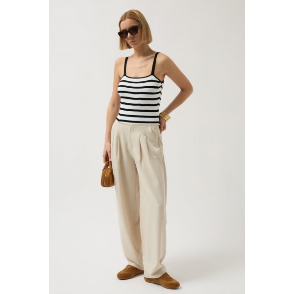 Çizgili Askılı Bluz