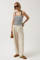 Çizgili Askılı Bluz