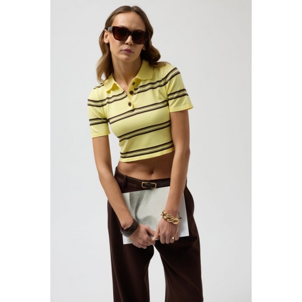 Polo Yaka Crop T-Shirt