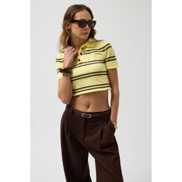 Polo Yaka Crop T-Shirt