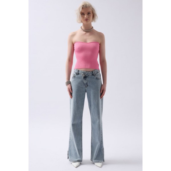 Straplez Dokulu Crop