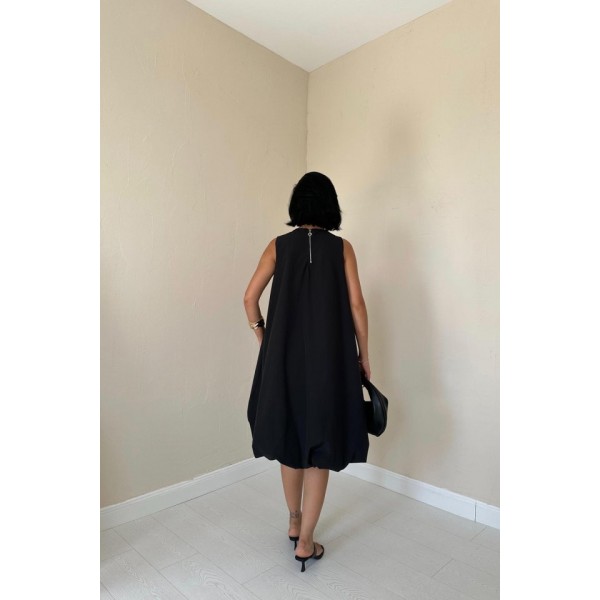 Siyah Comfort Balon Elbise