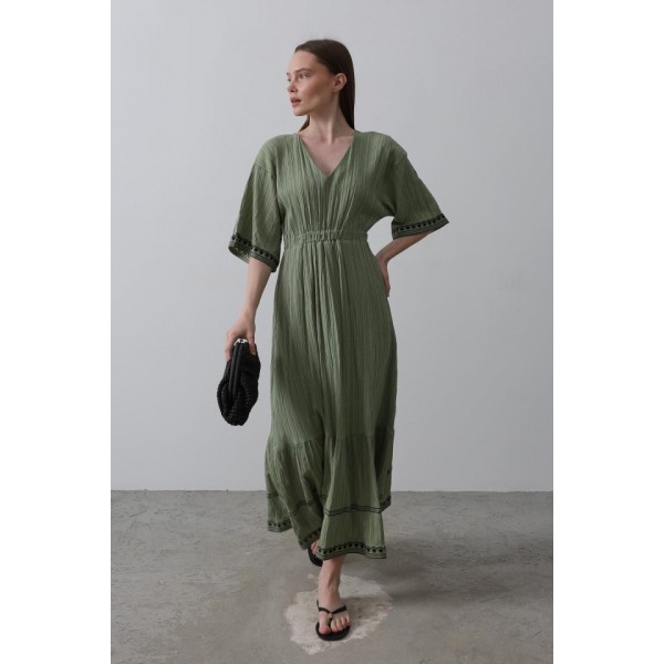 KolEtekNakışlıElbise - Haki