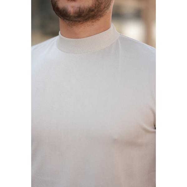 Erkek Yarım Balıkçı Yaka Kısa Kollu Tişört