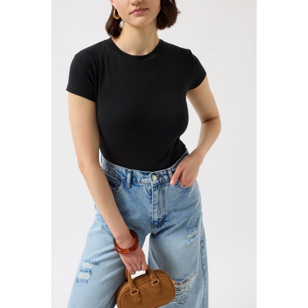 Likralı Basic T-Shirt