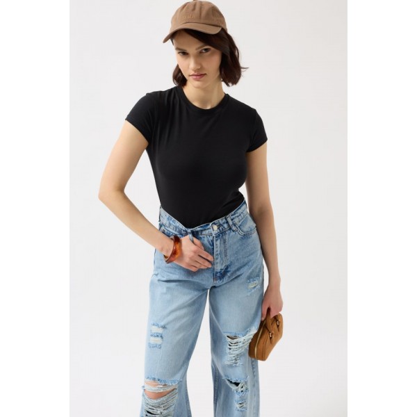 Likralı Basic T-Shirt