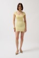 Pencere Detay Mini Dekolte Elbise
