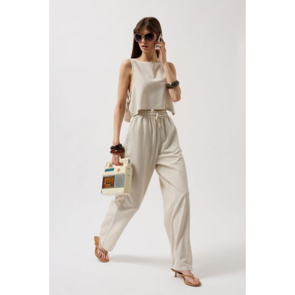 Yandan Bağlamalı Crop Bluz