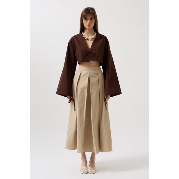 Bağlama Detay Uzun Kol Bluz