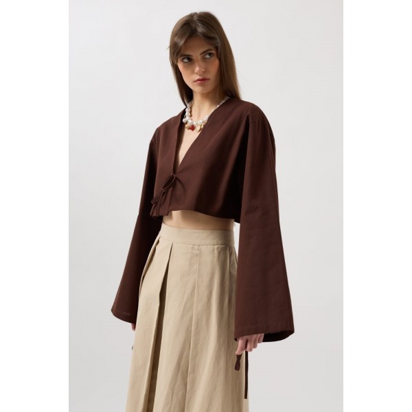 Bağlama Detay Uzun Kol Bluz