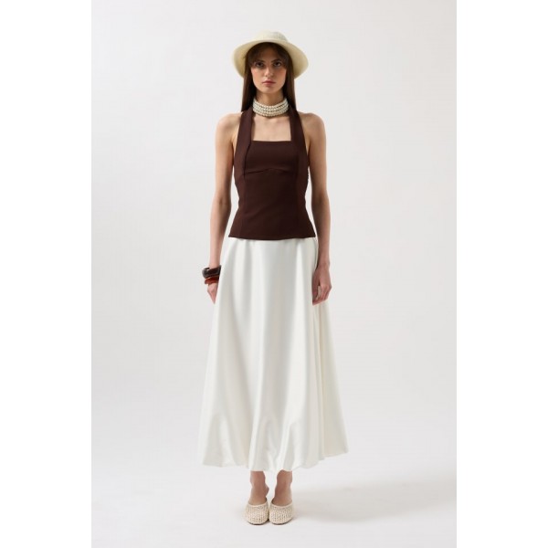 Kalın Askılı Crop Bluz