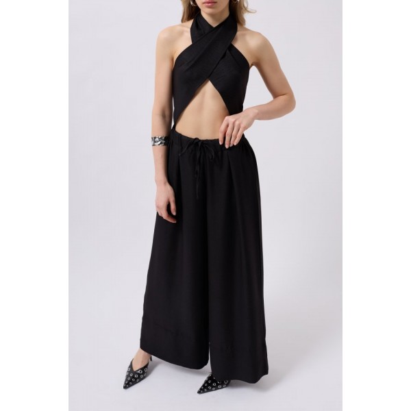 Düşük Bel Oversize Keten Pantolon