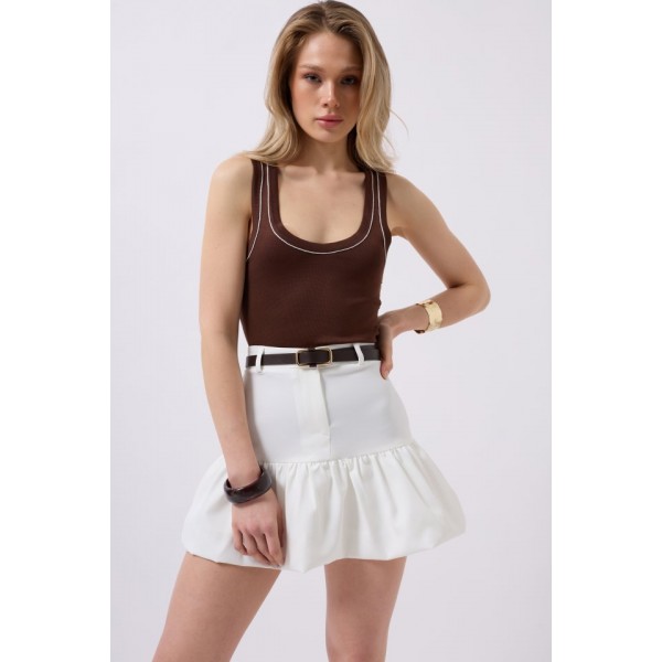 Büzgü Detay Mini Etek