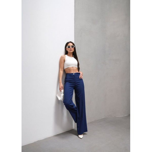 Yüksek Bel Straight Fit Palazzo Pantolon