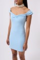 Büzgü Detay Omuz Askılı Mini Elbise