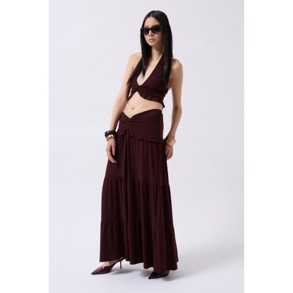 Düğüm Detay Fırfırlı Crop