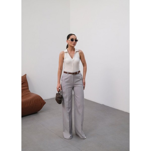 Keten Kemerli̇ Ve Dökümlü Palazzo Pantolon (Kemer Dahi̇l)