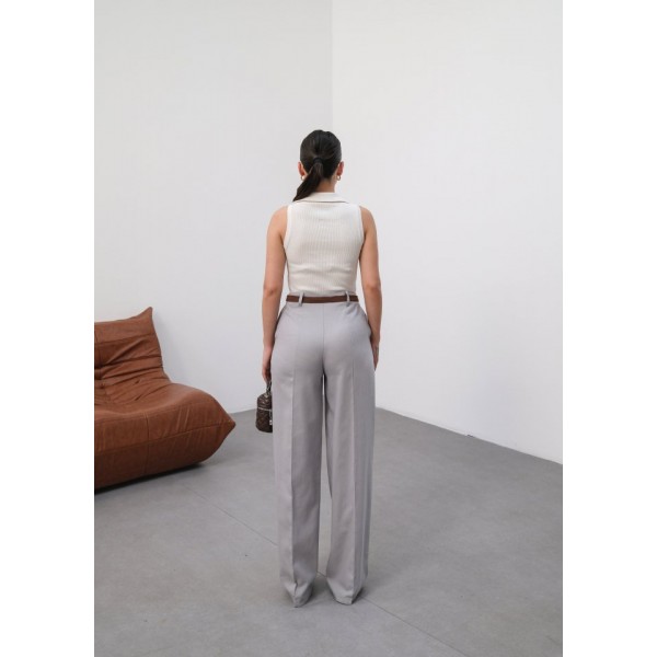 Keten Kemerli̇ Ve Dökümlü Palazzo Pantolon (Kemer Dahi̇l)