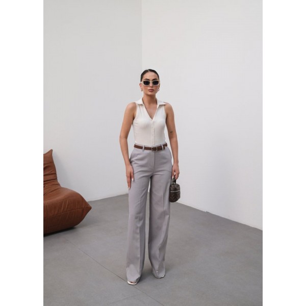 Keten Kemerli̇ Ve Dökümlü Palazzo Pantolon (Kemer Dahi̇l)