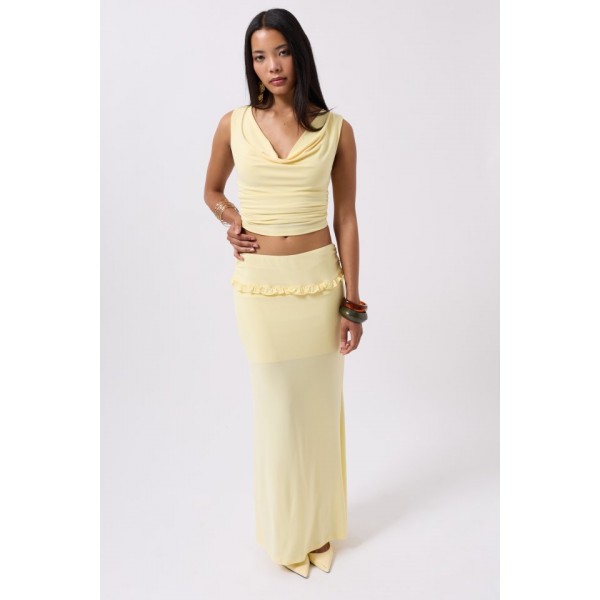 Katlama Bel Detay Maxi Etek