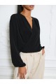 Kadın Uzun Kollu Kruvaze Yaka Sandy Bluz