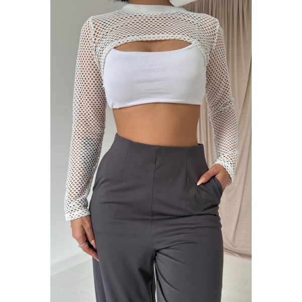 Füme Pensli Lastik Detaylı Pantolon