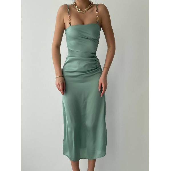 Oxpo Yırtmaç Detaylı Elbise