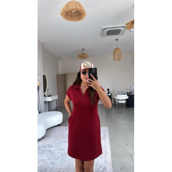 Kadın Polo Yaka Mini Elbise