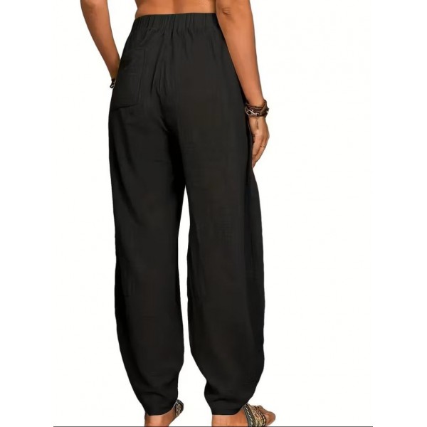 Kadın Yüksek Bel Cep Detaylı Pantolon