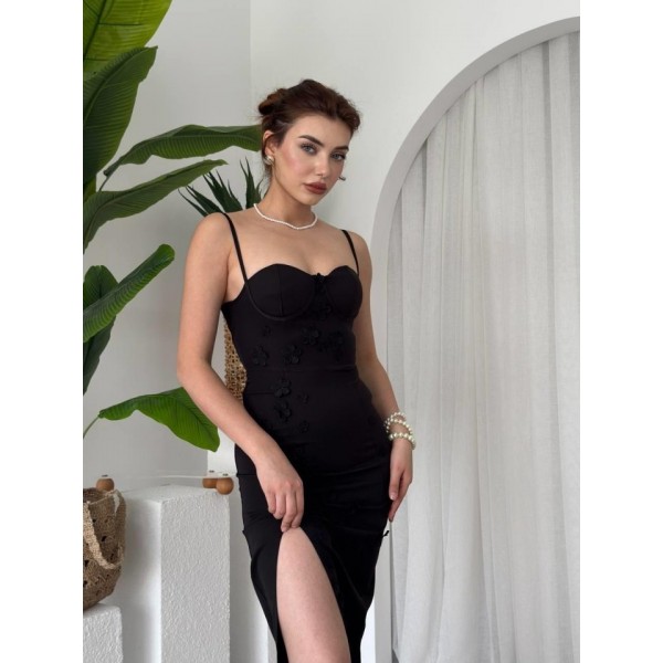 Stor Gül Detaylı Elbise