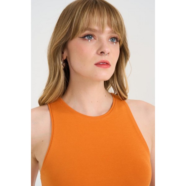 Örme Bisiklet Yaka Atlet - Oranj