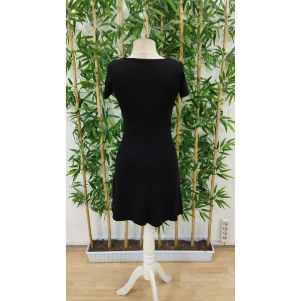 Kadın Kısa Kollu Derin Büzgülü V Yakalı Viskon Elbise