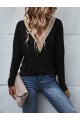 Kadın Uzun Kollu V Yakalı Yarasa Kollu Viskon Bluz