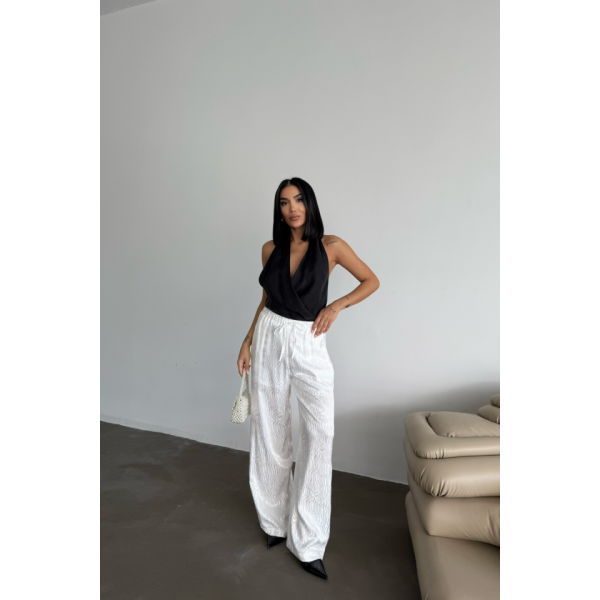 JAKAR SATEN PANTOLON - Beyaz