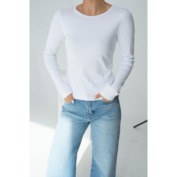 Uzun Kol Örme Body - Beyaz