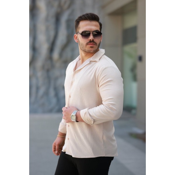 Erkek Kadife Dokulu Uzun Kollu Gömlek