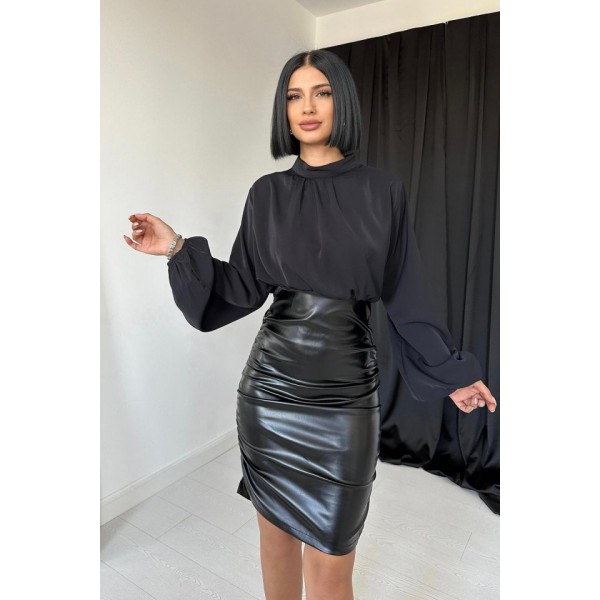 Siyah Deri Elbise