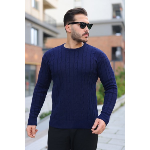 Erkek örgü Desen Bisiklet Yaka Kazak