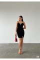 Kadın Dalgıç Krep Kumaş Askılı Mini Elbise