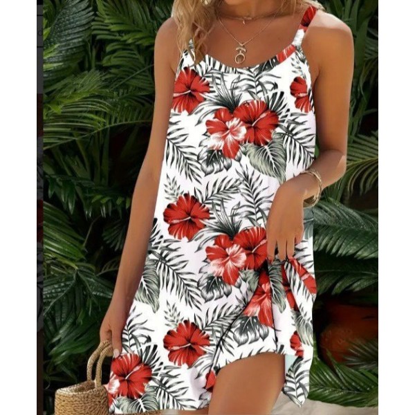 Kadın Ip Askılı çiçek Desenli Süprem Elbise