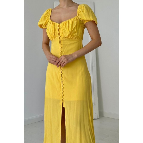 Sarı Prenses Yaka Elbise