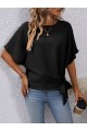 Kadın Kısa Kollu Bisiklet Yaka Yandan Bağcıklı Aerobin Bluz