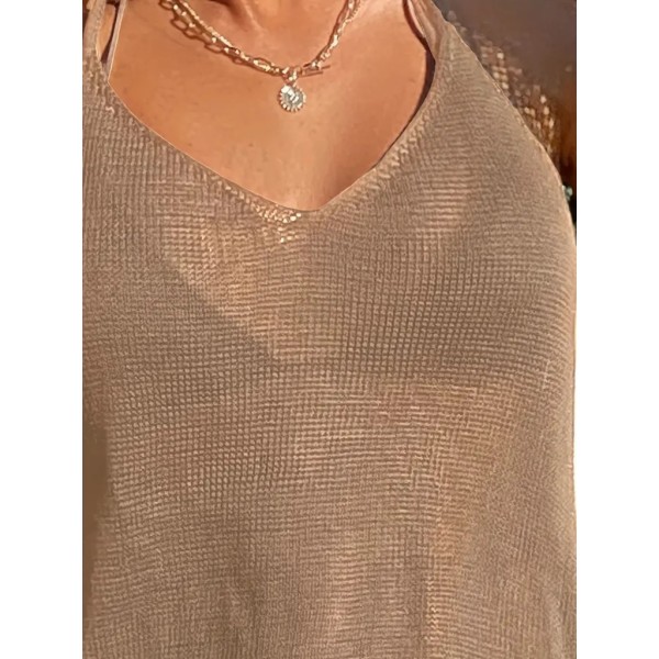 Kadın Eteği Büzgü Detay Boyundan Bağlamalı Mini Triko Pareo