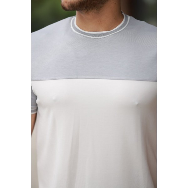 Erkek Parçalı Renk Kısa Kollu Tişört