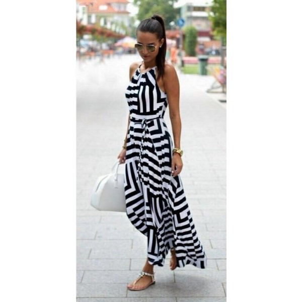 Kadın Ayarlanabilir Askılı Geometrik Desen Kuşaklı Gipeli Süprem Elbise